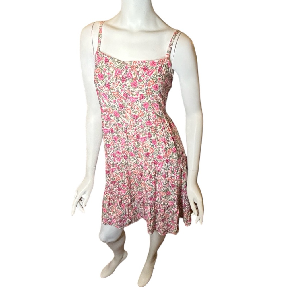 OLD NAVY New Sleeveless Tiered Pink Floral Swing Dress Size Large